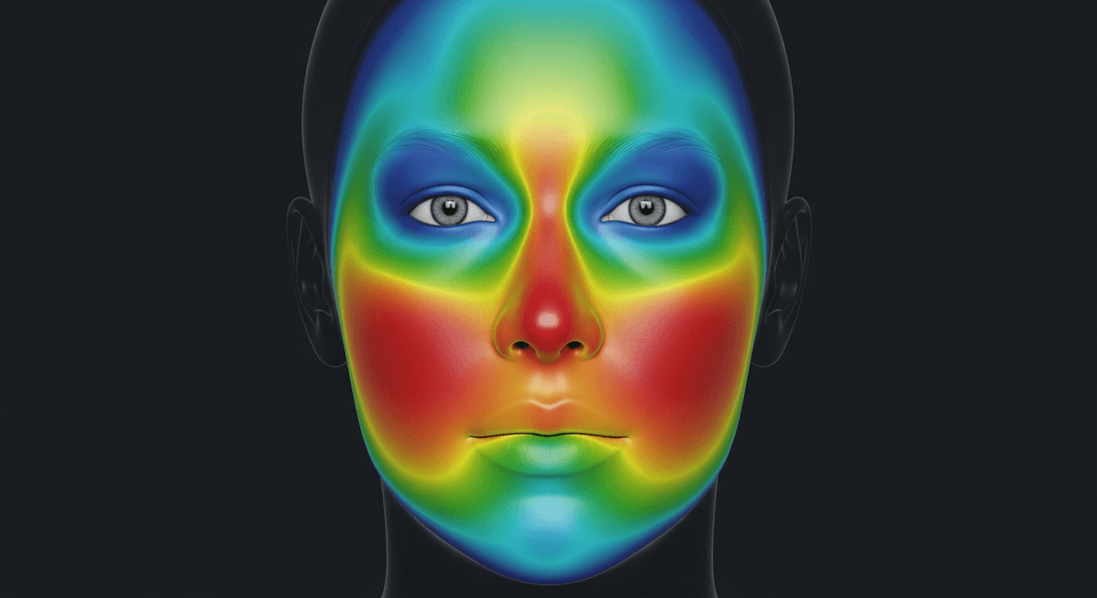 Skin analysis mask heat-map visualization